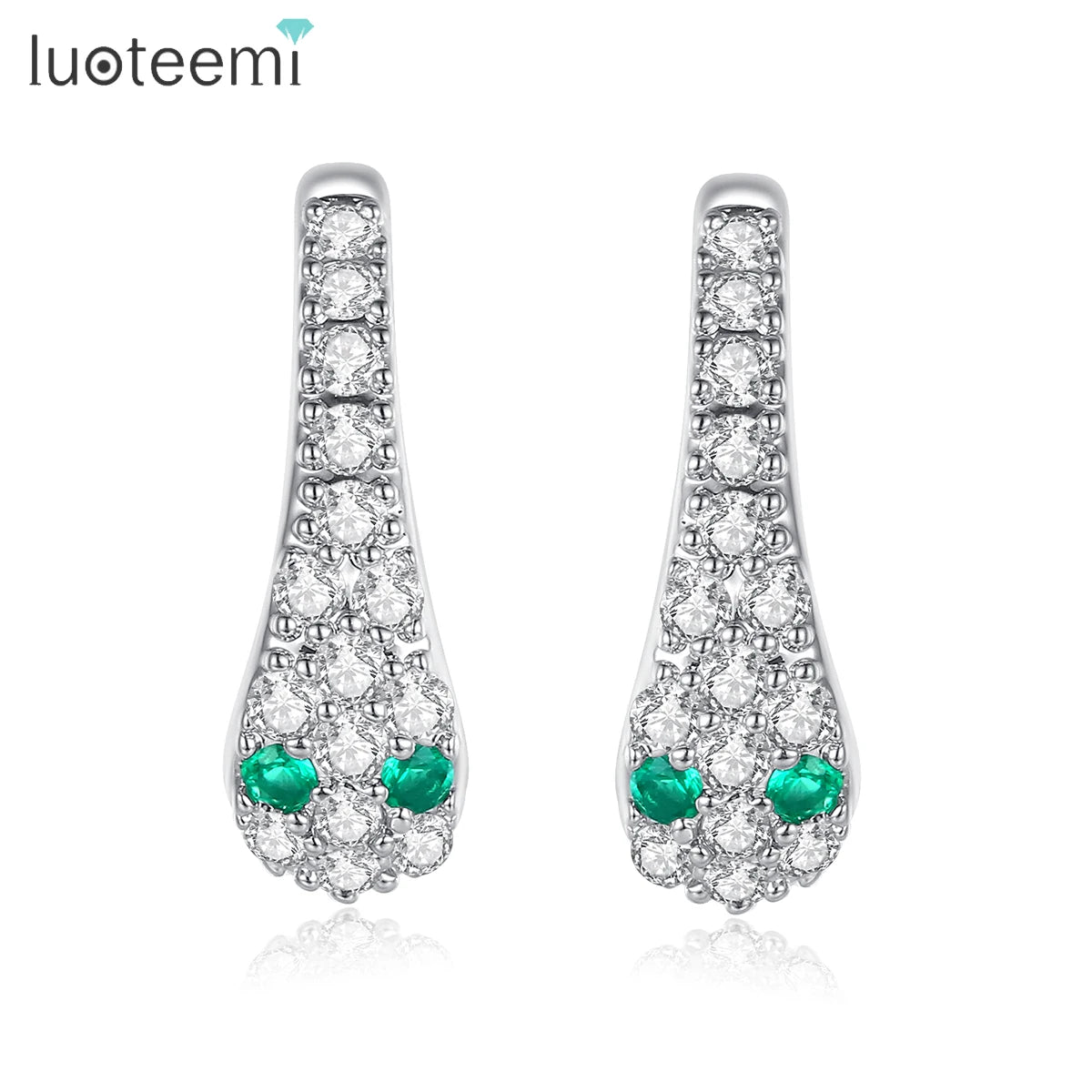 LUOTEEMI Fashion Jewelry Jewellery Woman Earing Cz Punk Statement Ear Ring Zircon Designer Snake Earrings