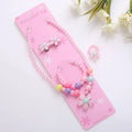 Wholesale pink Plastic Pearl Beads Toddler Kids Jewelry Little Girls Christmas Beads Cherry butterfly Pendant Jewelry Sets for