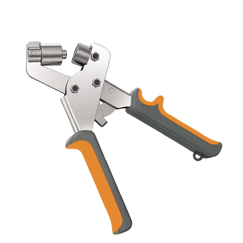 Multifunctional Soft Grip PVC Plastic Handles Steel Leather Paper Metal Riveting Pliers Metric Measurement Hole Punching
