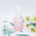 Luxury 1oz 30ml Frosted pink Serum Bottle Glass with Silver Cap