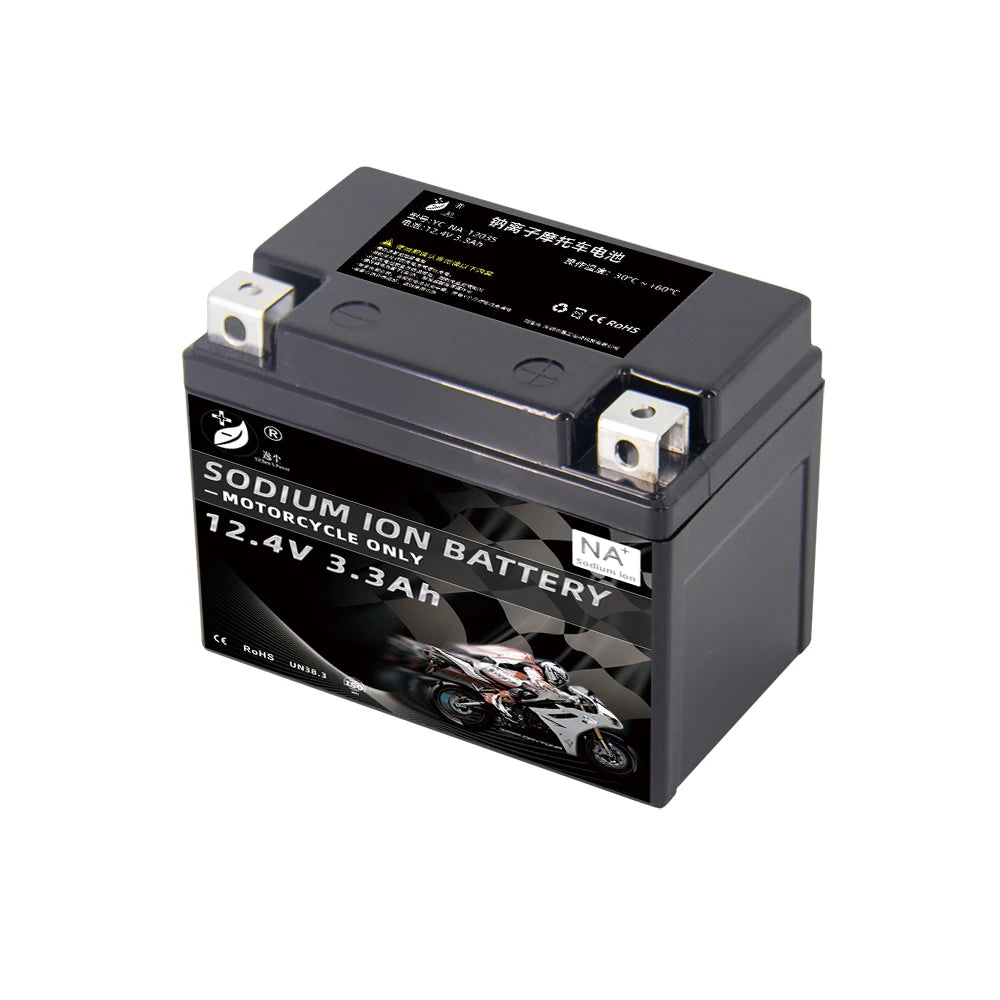 YICHEN Sodium Ion 12.4V 3.9Ah 3900mAh 150CCA 100CCA Battery for Motorcycle Starting ATV 3000 Cycles -30~70