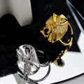 ICEBELA Jewelry Niche Design S925 Sterling Silver Irregular Cross Ring Female Ins Style Open Portrait Index Finger Ring