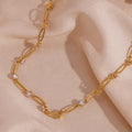 Dreamshow Fashion AAA Crystal Zircon Paper Clip Chain Necklace Gold Plated Stainless Steel Choker