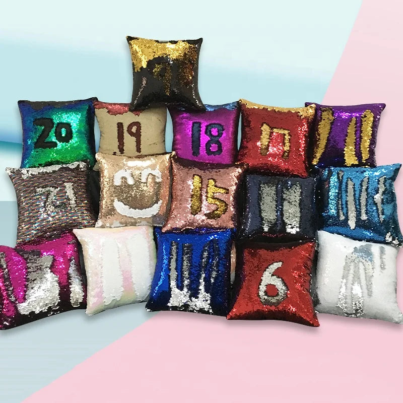 16 Inch Sublimation Flip Sequin Throw Pillow Case for Decoration/Wedding/Christmas
