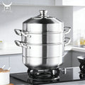 Factory Wholesale Kitchen Multi-function Steamer Pot Cookware 2 / 3 Tier Stainless 304 Stainless Steel Steamer Cooking Pot