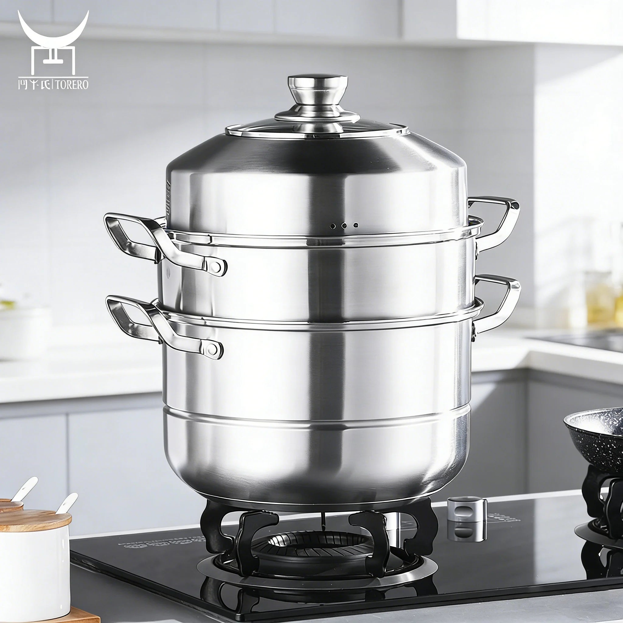 Factory Wholesale Kitchen Multi-function Steamer Pot Cookware 2 / 3 Tier Stainless 304 Stainless Steel Steamer Cooking Pot