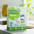Dishwasher Cleaner Deodorizer Tablets 100 Pack Deep Cleaning Dishwashing Sheets DishWasher Machine Remover Stain No Residue Odor