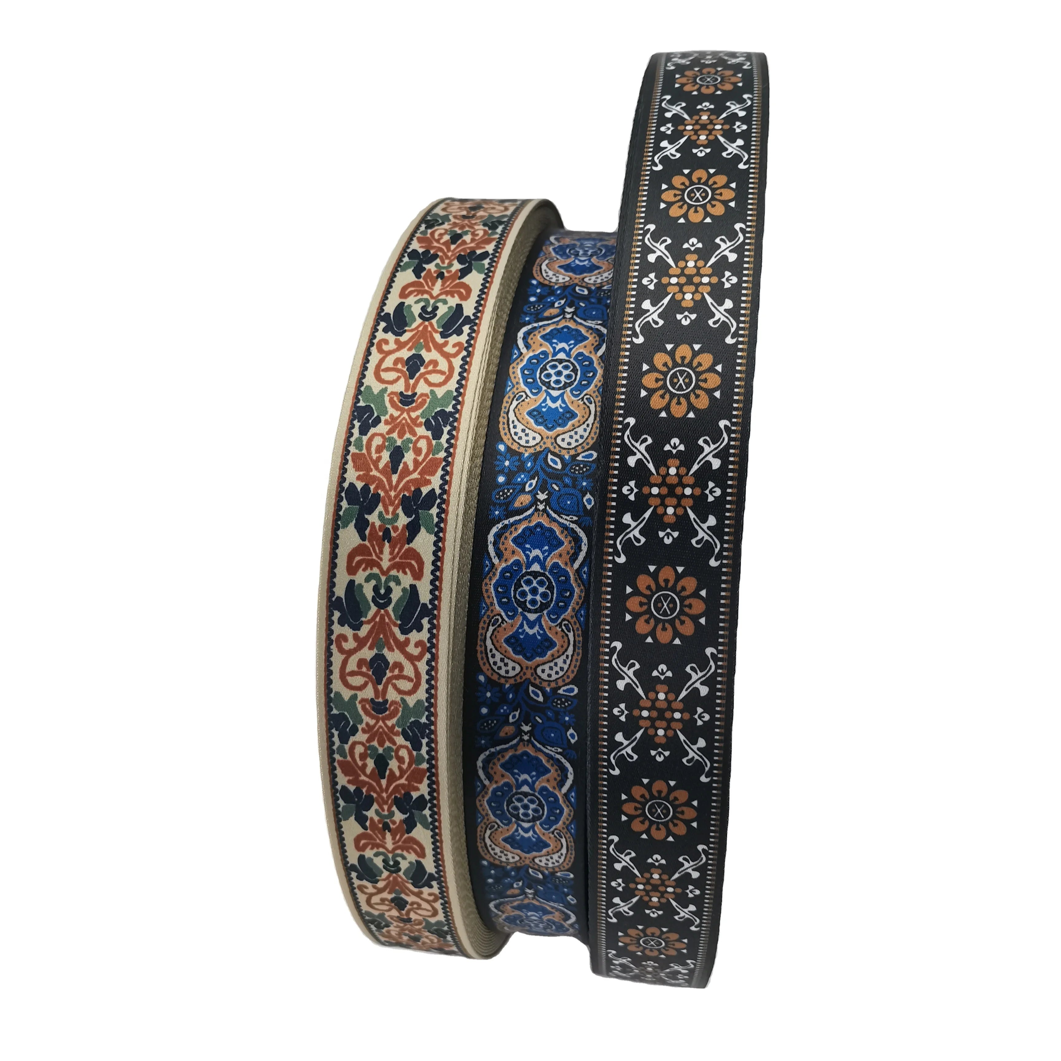 3.8cm Custom Polyester Ribbon for Bag Shoulder Strap Custom Printed Webbing for Clothing