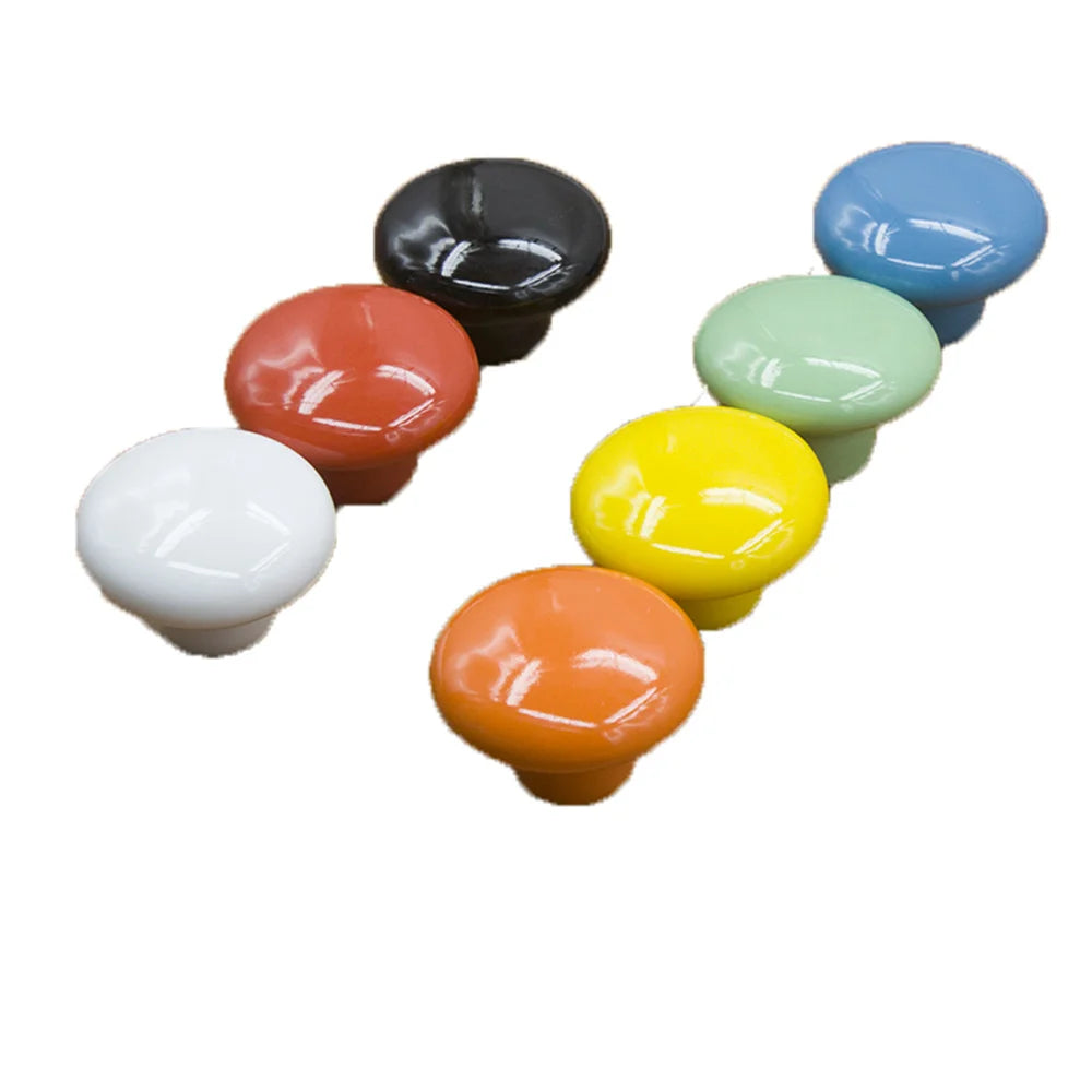 Retro Ceramic Porcelain Handles Vintage Door Knobs Round Shape Drawer Cupboard Locker Pulls for Dresser Kitchen Office