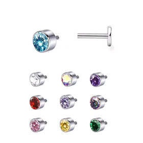 Top Fashion Zircon Earrings F136 Titanium Labret Piercing G23 Body Jewelry Gemstone Piercing