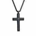 Wholesale Stainless Steel Link Chain Punk Hip Hop Bible Religion Men's Cross Pendant Necklace with Colorful Gold Plating