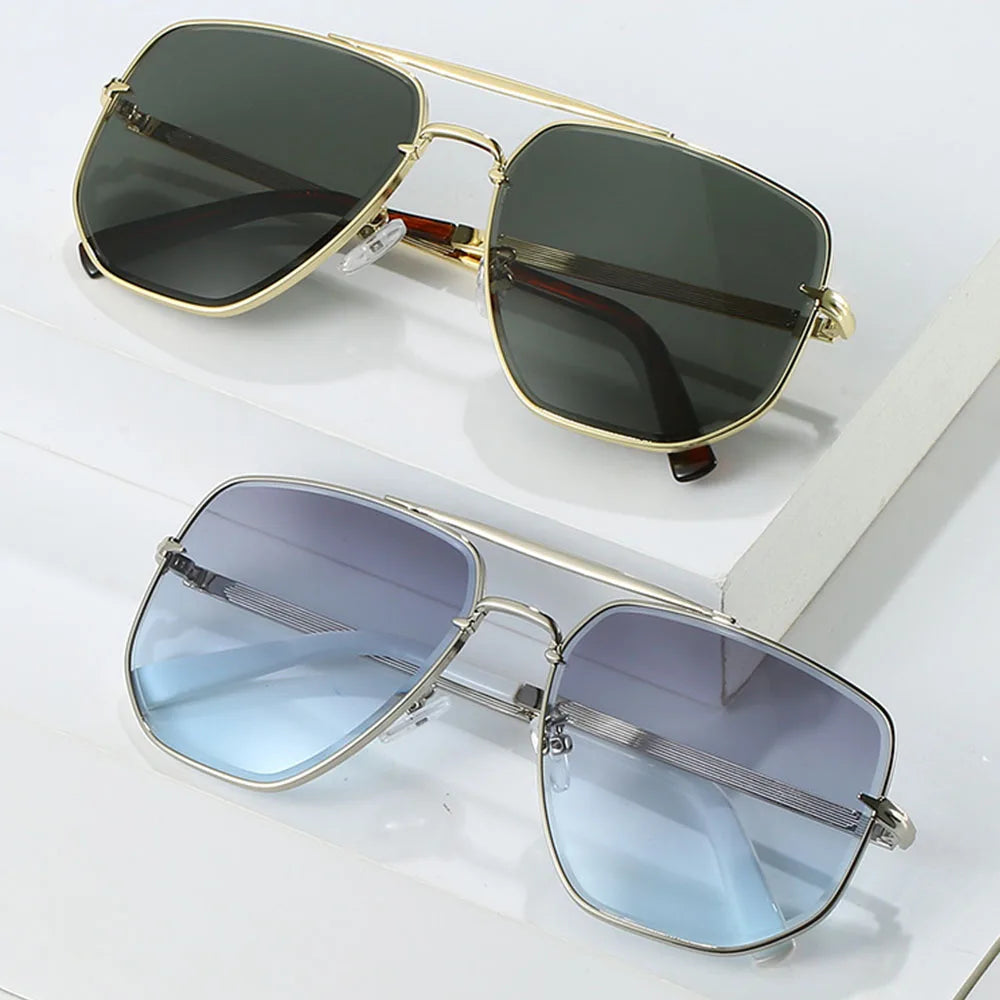 Sparloo 10772 Big Metal pilot Custom logo Oversized Sunglasses for Men