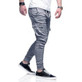 Men Streetwear Gym Sweat Pants Jogger Sports Drawstring Waist Blank Cargo Pants With Side Pockets