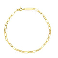 LOZRUNVE Sterling Silver 925 Plain Paper Clip Paperclip Chain Bracelet