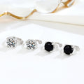 Personality 925 sterling silver four claws diamond ear cuff earrings