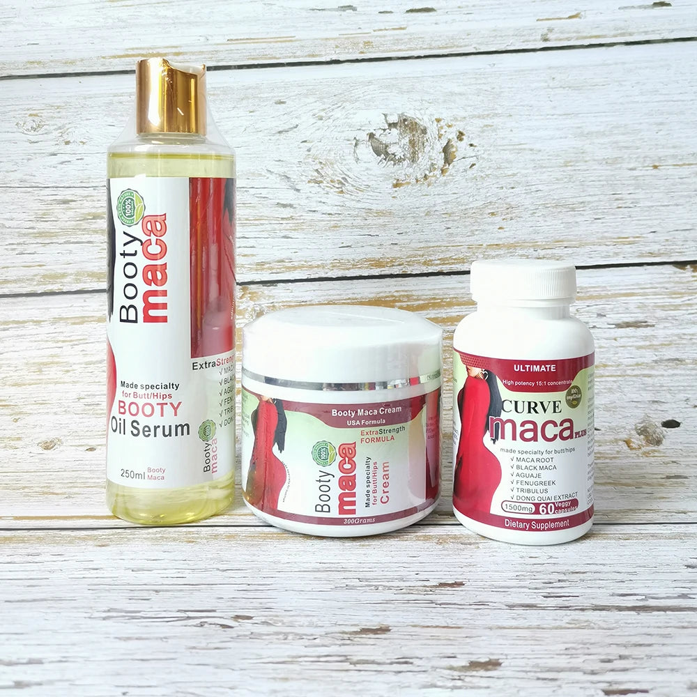 Best Quality Fast Shipping Maca Hip and Butt Enlargement Enhancer Set 3 in 1 Women Big Butt Enlarge Firming Set