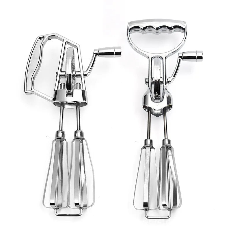 Manual Stainless Steel Kitchen Mixer Hand Egg Beaters Tools Hand-operated Semi-automatic Rotary Mixer Egg Whisk Beater