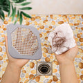 Durable square Corner Design Silicone & Stainless Steel Gridding Anti Clog Stopper Shower Floor Drain Covers for Hair Catcher