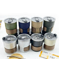 Custom Stackable Stainless Steel Mini Pint Cups Wooden Sleeve Outdoor Camping Mugs Portable Travel Drinking Coffee Tumbler Beer
