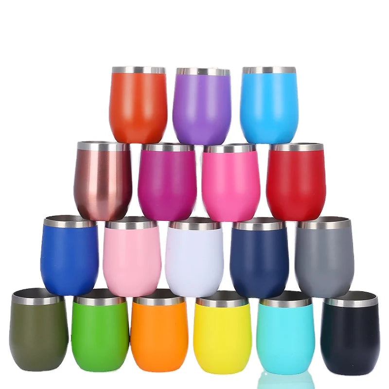 Modern 12 oz Stainless Steel Stemless Wine Tumbler 6-12 Hours Thermal Performance Eco-Friendly Minimalist Design for Parties