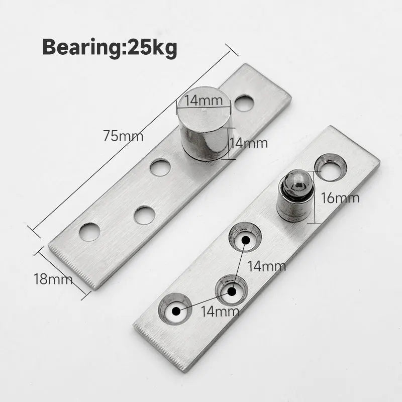 Adjustable Stainless Steel Hidden Door Pivot Hinge 360 Degree Shaft Rotating Top and Bottom Pivots for Wooden Door