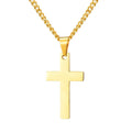 MECYLIFE Simple Blank Cross Pendant Religious Stainless Steel Christian Cross Necklace