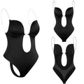Tight-fitting Jumpsuit Invisible Strap Bra Deep V Backless Abdominal Corset Body Suit Evening Dress Shapewear
