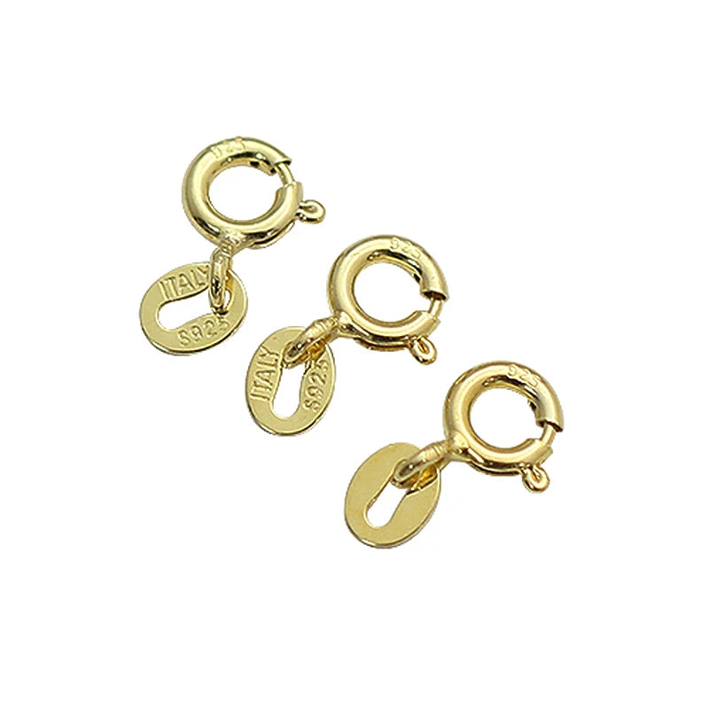 925 Sterling Silver   Spring Clasp Closure with Custom Charms Bracelet Jewelry Making Supplies
