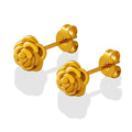 A Dropshipping Stainless Steel Gold Plated Rose Stud Earrings Fashion Jewelry MegaBDM