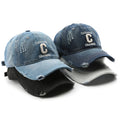 OEM Custom Plain Blank Worn Out Denim Baseball Cap Wholesale Adjustable Unstructured Dad Hat for Unisex