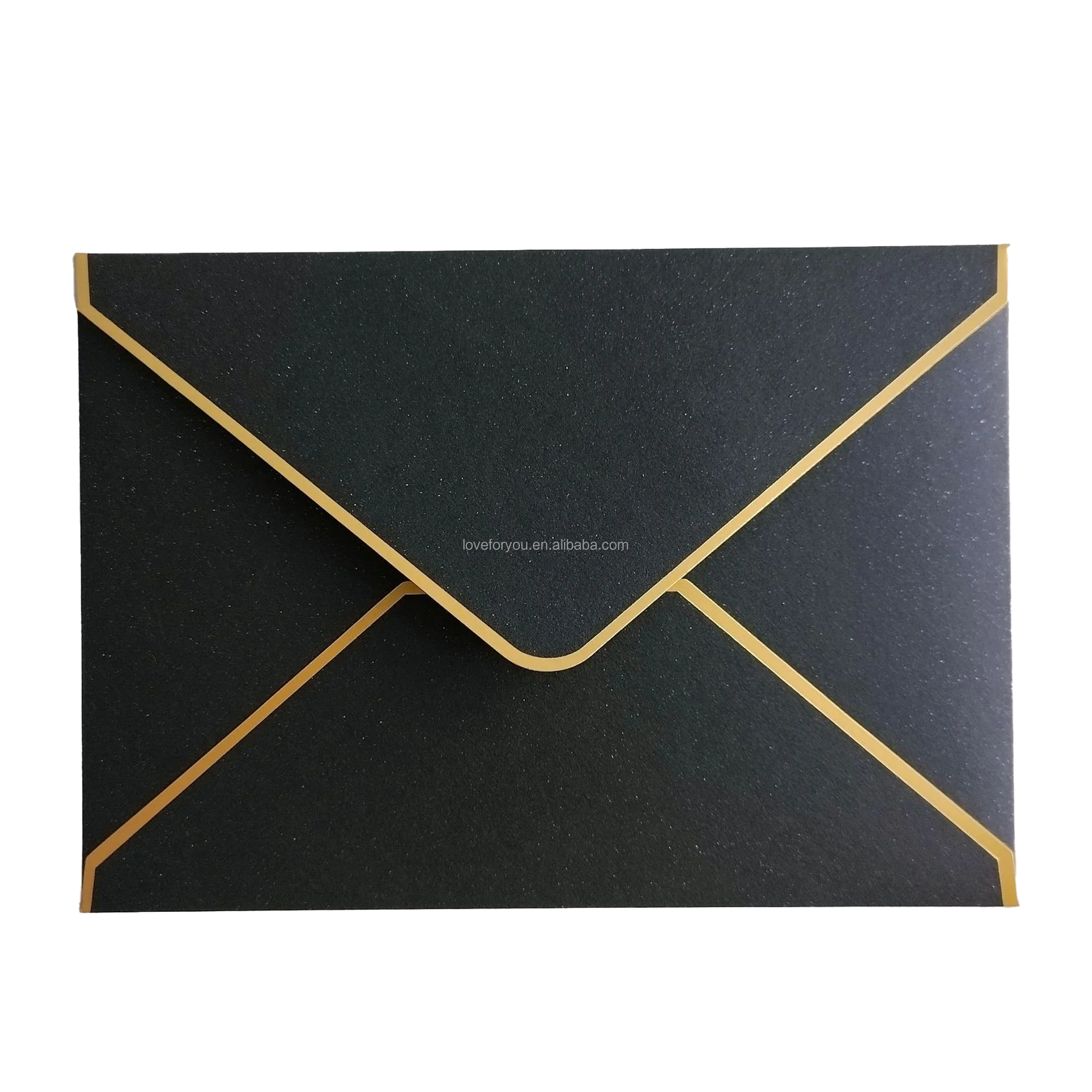 Gold Foiled Thick Pearl Paper Envelopes and Stocked 250g Paper Envelopes for 5X7inched Invitation Cards