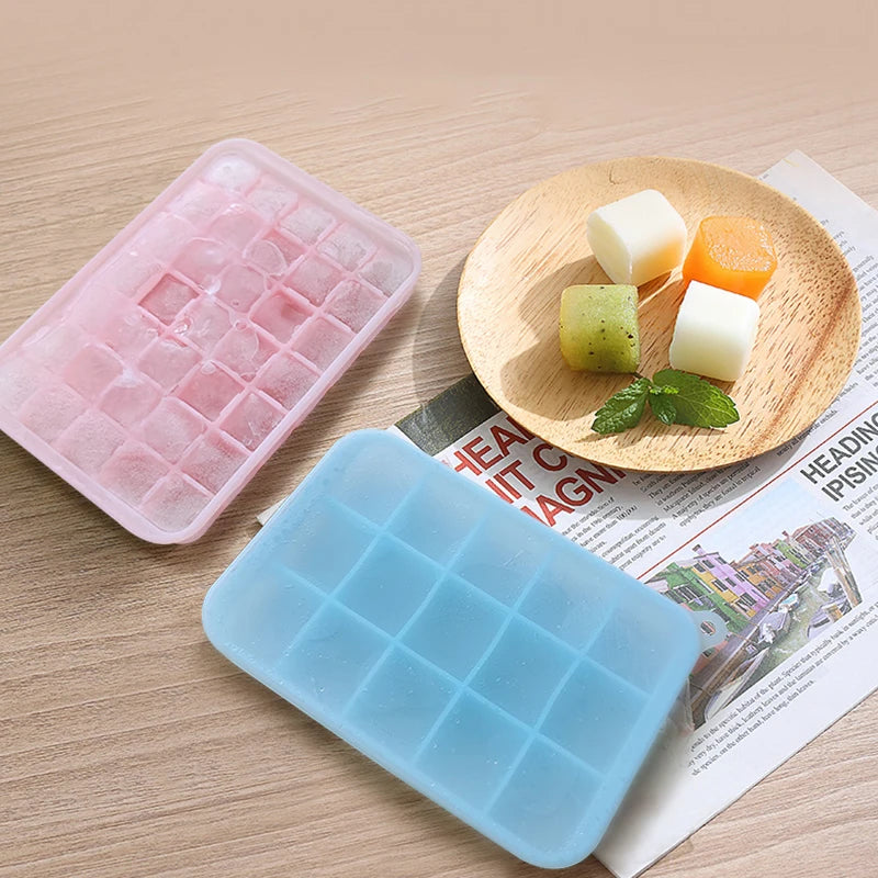 Bpa Free 35 Cavitise Silicone Ice Cube Molds Tray Easy-release With Lid Eco-friendly Reusable Food Grade Ice Cube for Whiskey