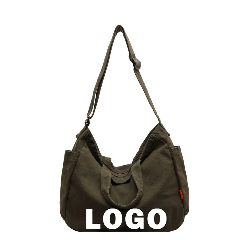 Custom Logo Crossbody Bag Female New Large Capacity Solid Color Simple Hand Bill of Lading Shoulder Bag Female