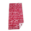 Red  Beach Towels 100% Thin Organic Cotton Terry Checkered Word Printed Woven Jacquard Beach Towels with logo Print
