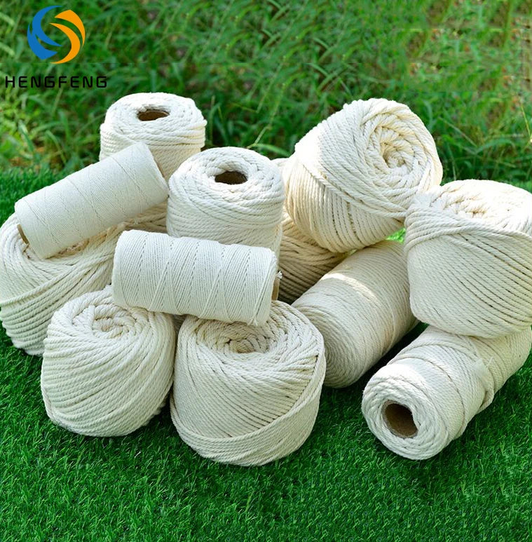 Manufacture Custom 1mm-20mm Natural Macrame Cord Braided Cotton 100% Decorative Rope