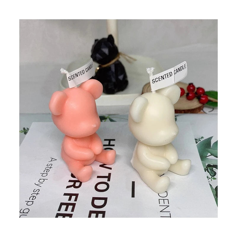 Birthday Bougie Home Handmade Bear Candle Ins Style Bear Shaped Scented Art Scented Decoration Candle