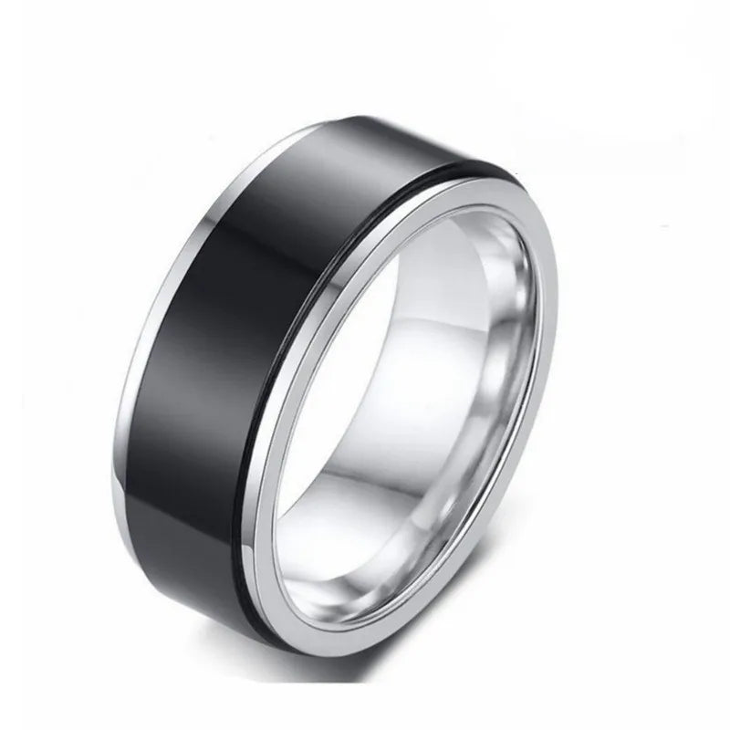 2022 Simple Plain Stainless Steel Rings Rotatable Spinner Rings Creative Anxiety Fidget Rings for Men