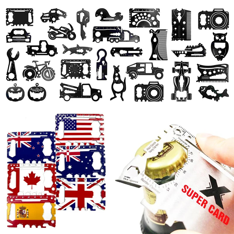 Promotion Gift LOGO Colors Custom Multitool Credit Card 46 in 1 With Money Clip Wallet Survival Multi Tool Card