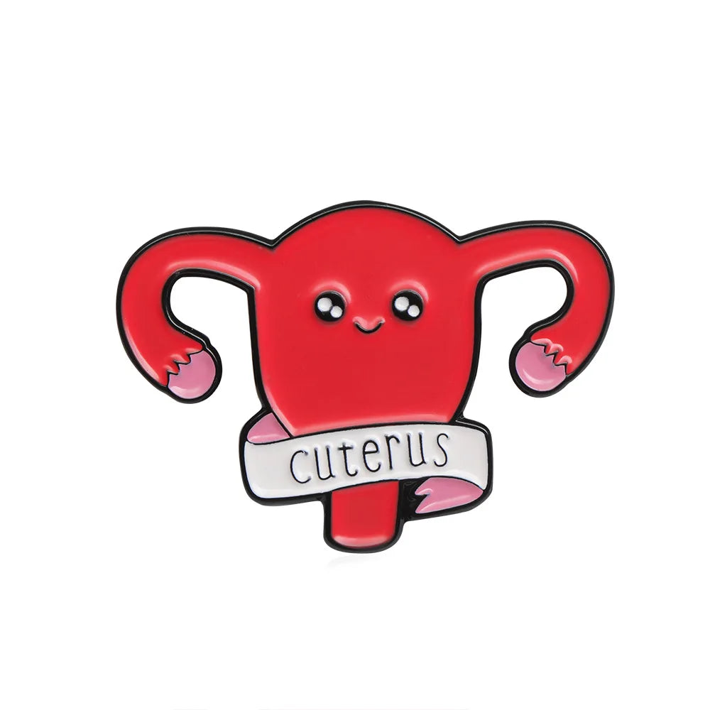 Hot Sale Lapel Pin Brooch Badge Grow a Pair Ovaries Uterus Brooch Gifts for Medical Doctor Nurse Women Girls
