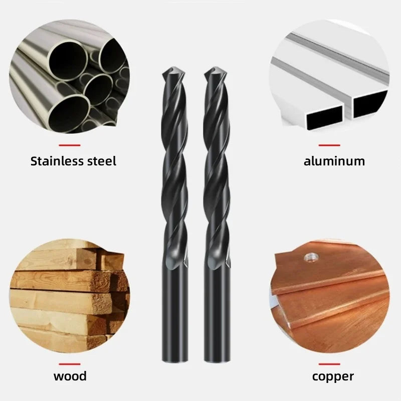 Industrial M35 Cobalt HSS Twist Drill Bit Set 7-12.9mm - 55HRC CNC Metal Drilling Tool RoHS