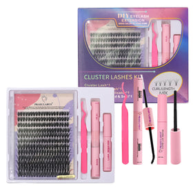 DIY Lash Extension Kit Lash Cluster Kit Cluster Lashes Long Lasting Reusable with Bond & Seal Remover and Tweezer