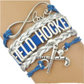 Infinity Love Men's Leather Wrap Bracelets Field Hockey Jewelry for Men and Women Fashion Charm Bracelet