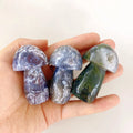 Wholesale Nature Mushroom Shape Crystal Carved Moss Agate Mushroom for Decoration