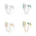 CANNER Ins Wind S925 Sterling Silver Irregular Classic Earrings Four-claw Zircon Chain Tassel Stud Earrings MegaBDM