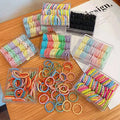 MIO Sweet Rainbow Color Elastic Hair Bands 60/100pcs Per Box for Girls & Kids Party Korean Accessories