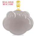 Certified Grade a Natural Hetian Jade Smoke Purple Ruyi Pendant 18K Gold Inlaid Jade Pendant Fashionable High-End Style Women's