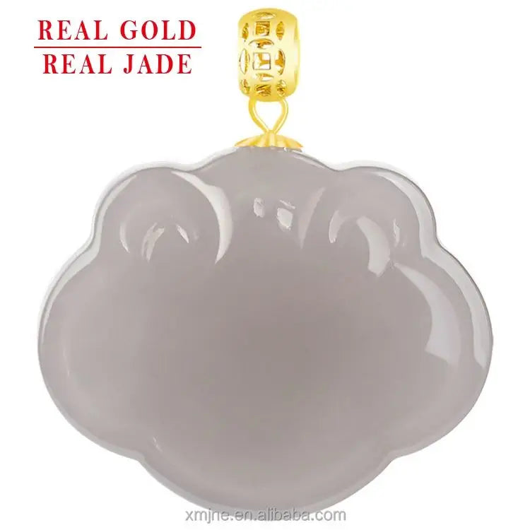 Certified Grade a Natural Hetian Jade Smoke Purple Ruyi Pendant 18K Gold Inlaid Jade Pendant Fashionable High-End Style Women's
