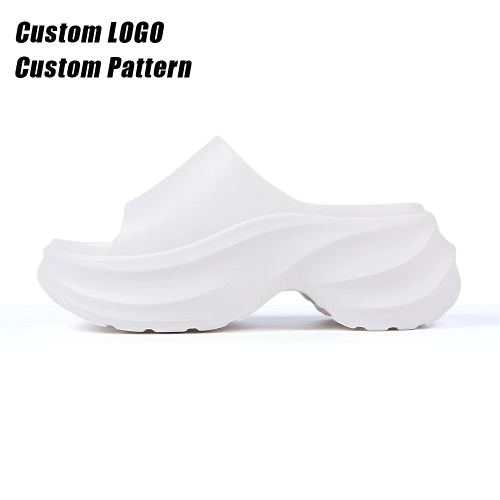 BreezeStep Custom Open Toe Thick Sole Platform Slides Women's Beach for EVA Outsole Anti-Slip Breathable Slip-On