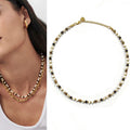 Natural Tiger Eye Beaded Necklaces for Women 14K Gold Plated Dainty Choker Necklace Unsex Bohemian Choker Necklace Jewelry Gift