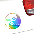 Rescue Adopt Yin And Yang Dog Paw Sticker Car Window Bumper Vinyl Decal Gift Die Cut Decals Latop window Glass Vinyl Sticker